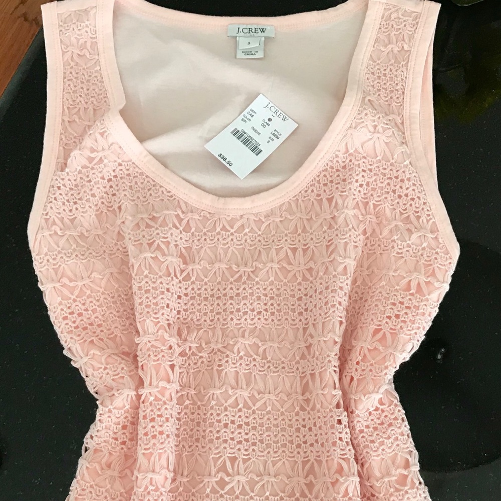 JCrew Brand NWT Peach Crochet Tank Size Small